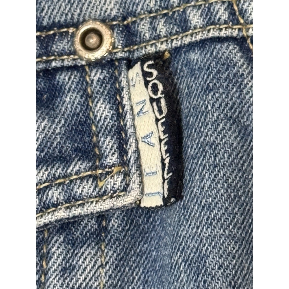 Squeeze Jeans Vintage Full Button Denim Dress Collared Sleeveless 90's Small - Picture 4 of 7
